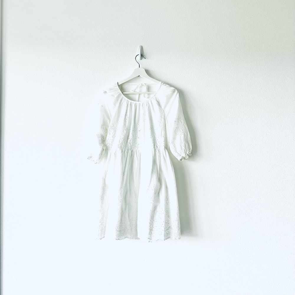 Listicle babydoll dress white